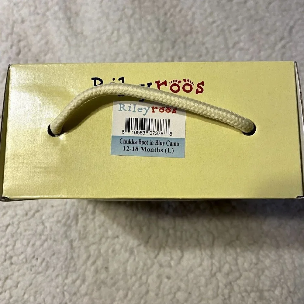 NIB Riley Roos Chukka Boot in Blue Camo 12-18 Months (L)